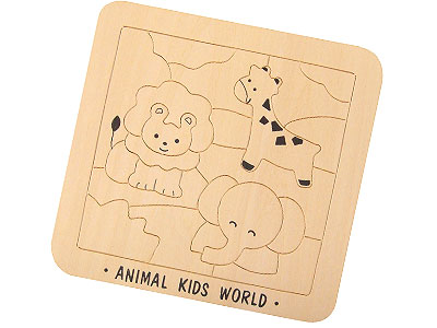 木製ぬりえパズル サファリ
