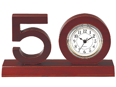 木製 50周年記念時計