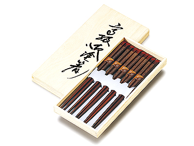 糸巻箸揃 朱 桐箱入