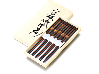 糸巻箸揃 黒 桐箱入