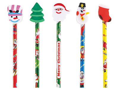 消しゴム付クリスマス鉛筆