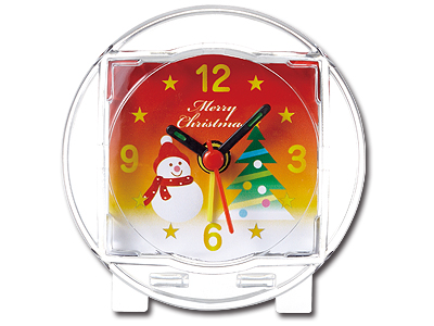 クリアー目覚まし時計<クリスマス>