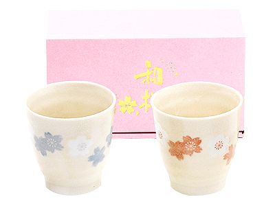 和桜湯呑ペア