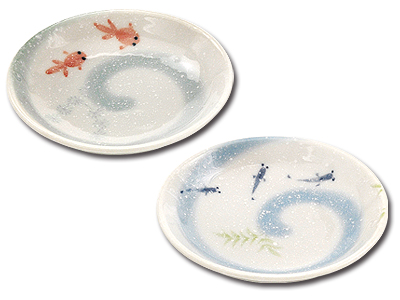 金魚・メダカ 小皿2枚組