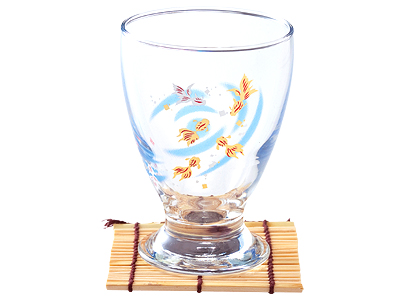 金魚彩・台付きグラス