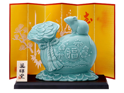 青祥招福(本青磁・大)