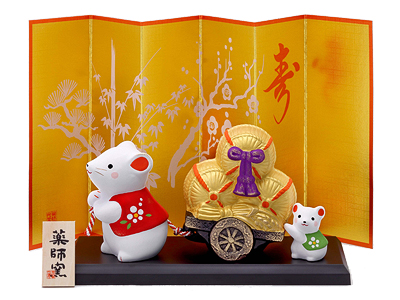 錦彩招福(福運び・ひよこ付)