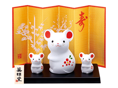 錦彩招福(紅梅・ひよこ付)