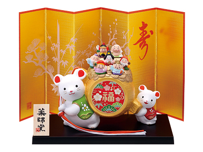 錦彩招福(尾長福俵・七福神)