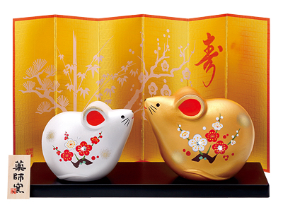 錦彩招福(尾長松竹梅・夫婦)