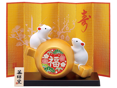錦彩招福(尾長松竹梅)