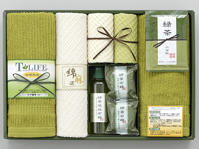 お茶染めタオル入浴料セットE