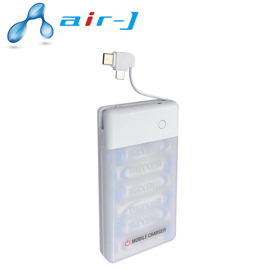 単3アルカリ6本型乾電池充電器 micro&TYPE-Cケーブル付き