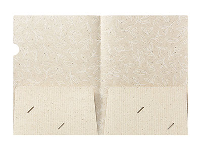 二つ折り紙製ホルダ－(茶殻紙タイプ)
