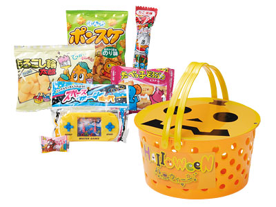 ハロウィン お面＆お菓子付バスケット