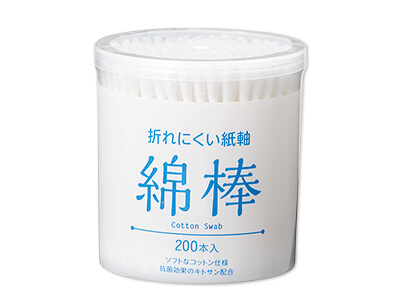 折れにくい紙軸綿棒200本入