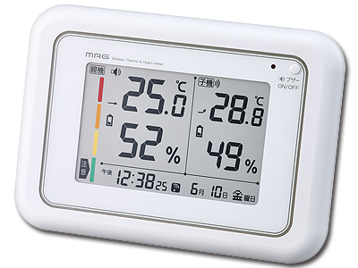 電波時計付ワイヤレス温湿度計