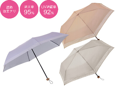 フラワーレース 晴雨兼用折りたたみ傘
