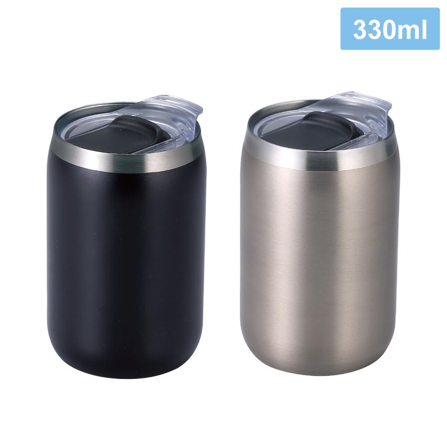 スライド式蓋付き真空二重構造ステンレスタンブラー
