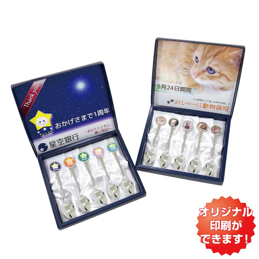 オリジナルスプーン5本(正円／シルバー)