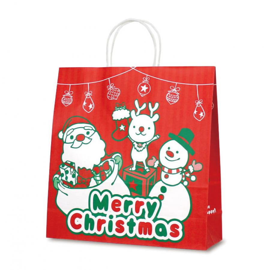 手提げ紙袋 クリスマスバスケット(中)