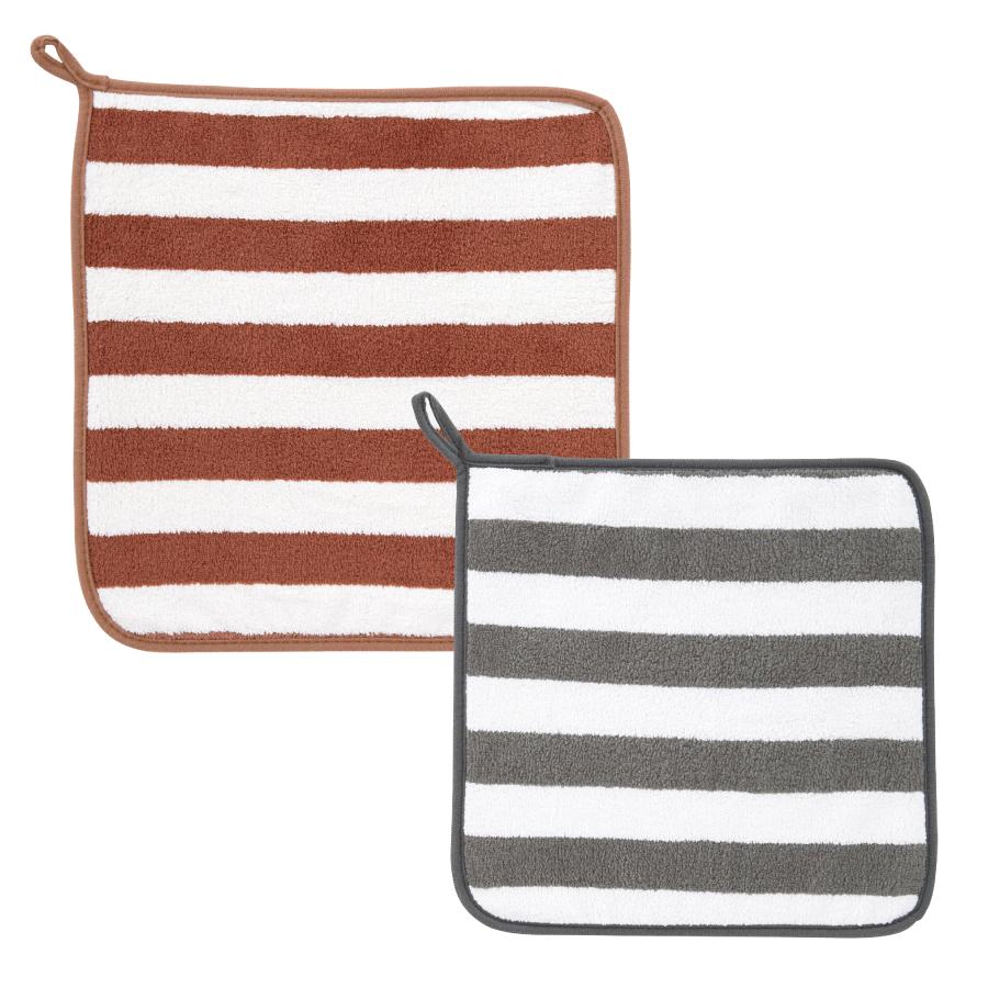 ふんわりストライプ ハンド＆ウォッシュタオル