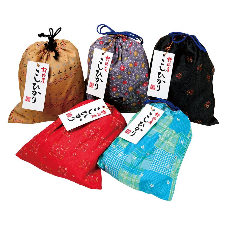 和装巾着入り 新潟産こしひかり1kg