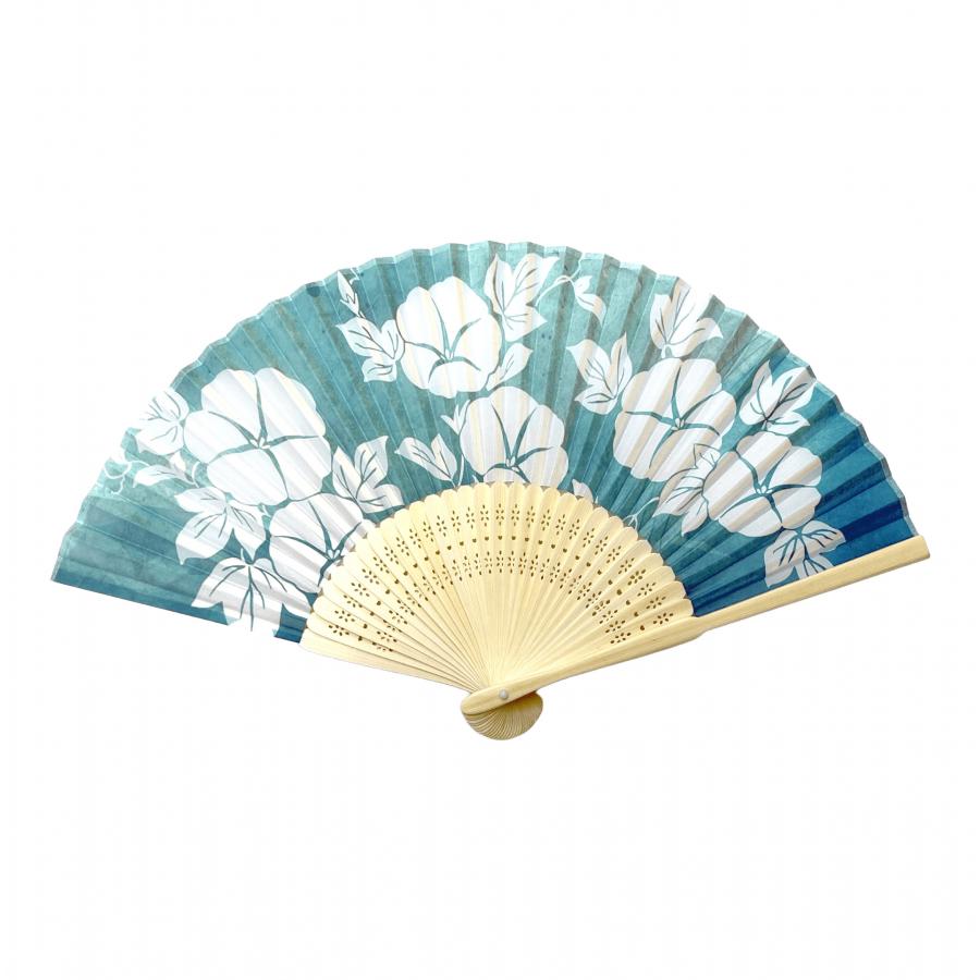 白竹扇子 朝顔 透明袋入り