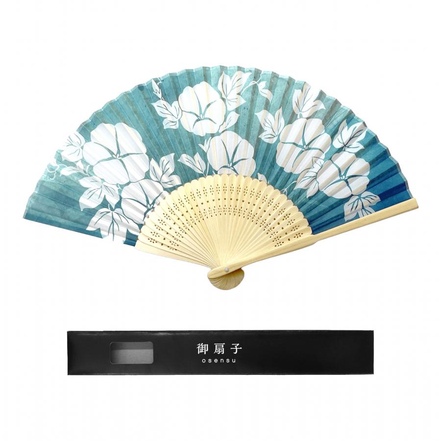 白竹扇子 朝顔 黒箱入り