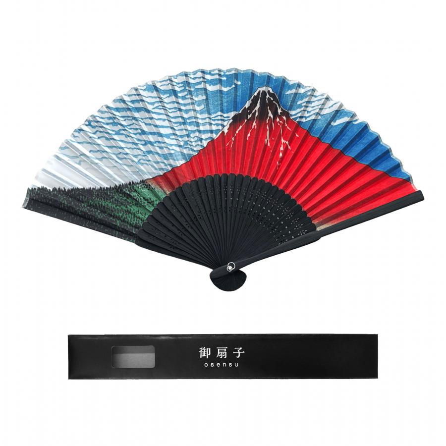 黒竹扇子 凱風快晴 黒箱入り