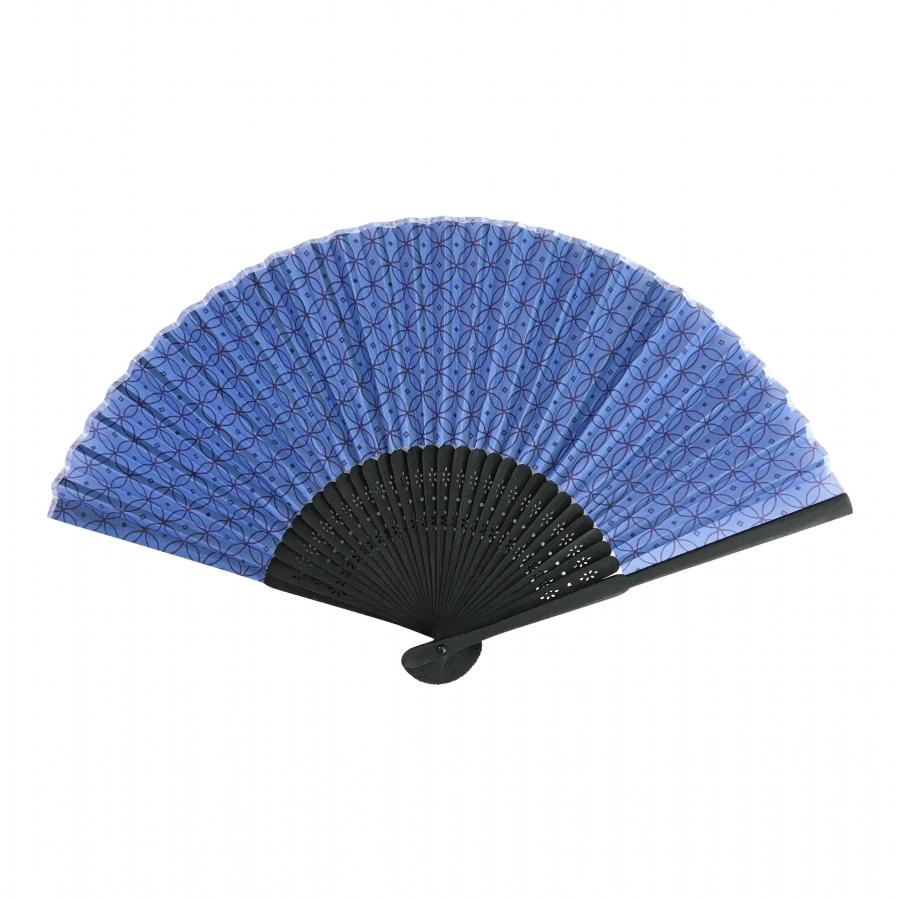 黒竹扇子 七宝 紺 透明袋入り