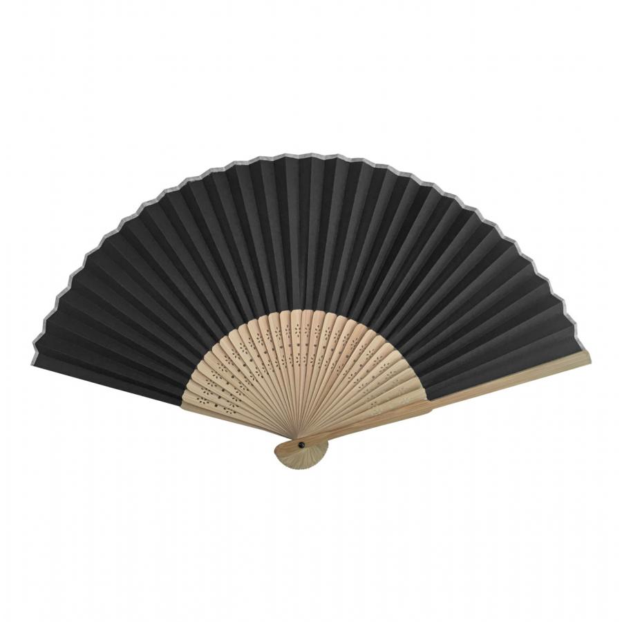 すす竹扇子 黒 透明袋入り