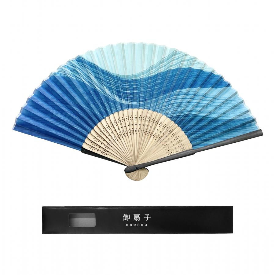 親黒染扇子 流水 黒箱入り