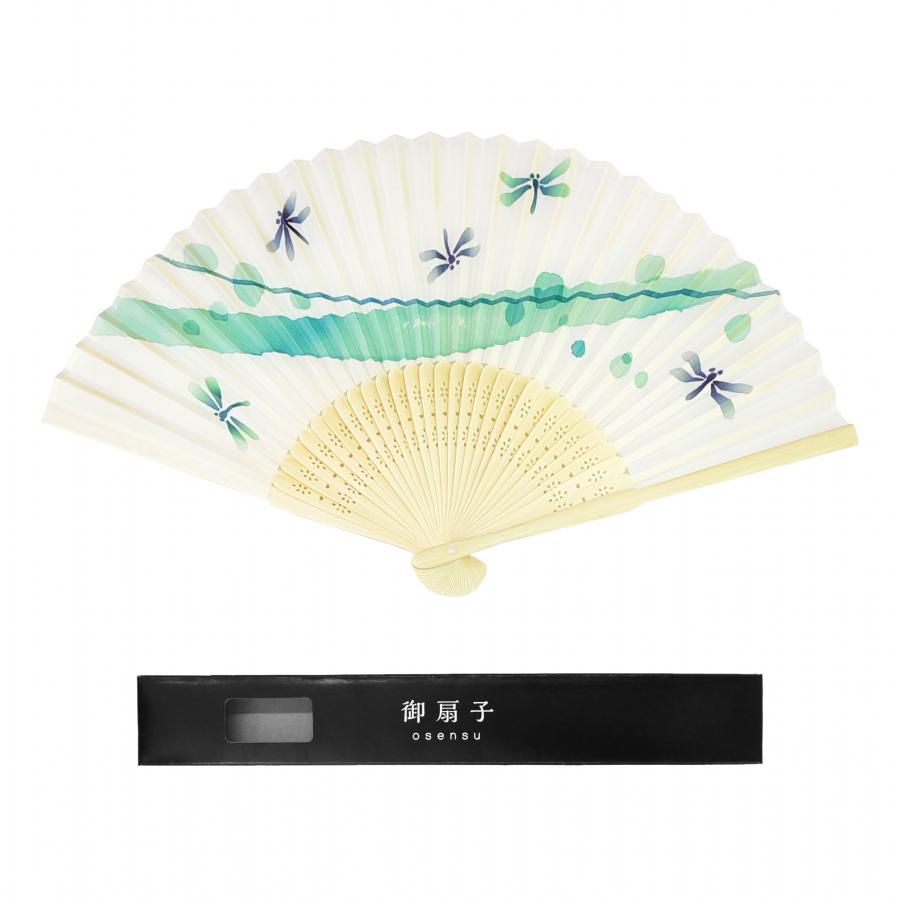 白竹扇子 トンボ 黒箱入り