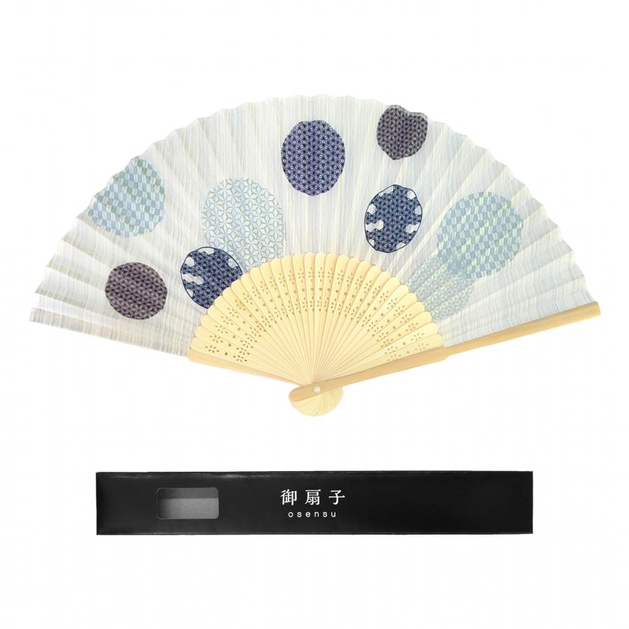 白竹扇子 てまり 黒箱入り