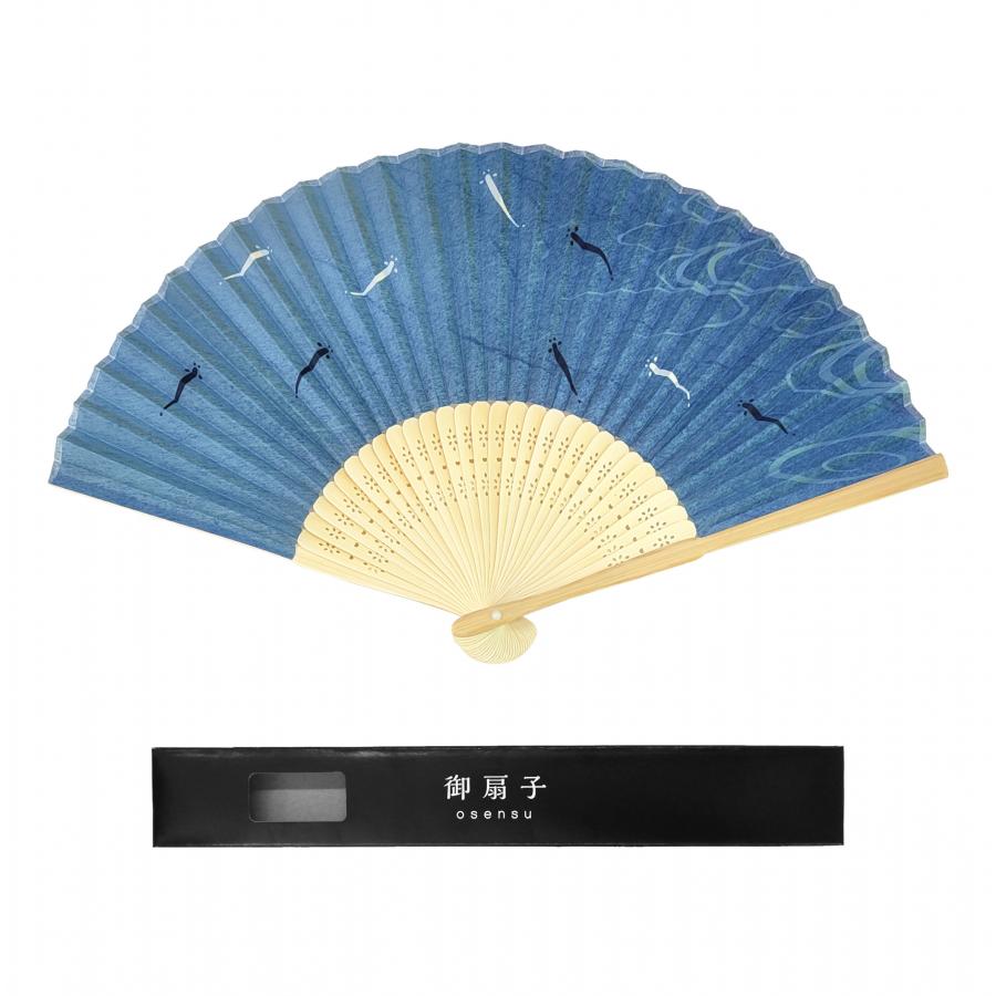 白竹扇子 鮎 黒箱入り
