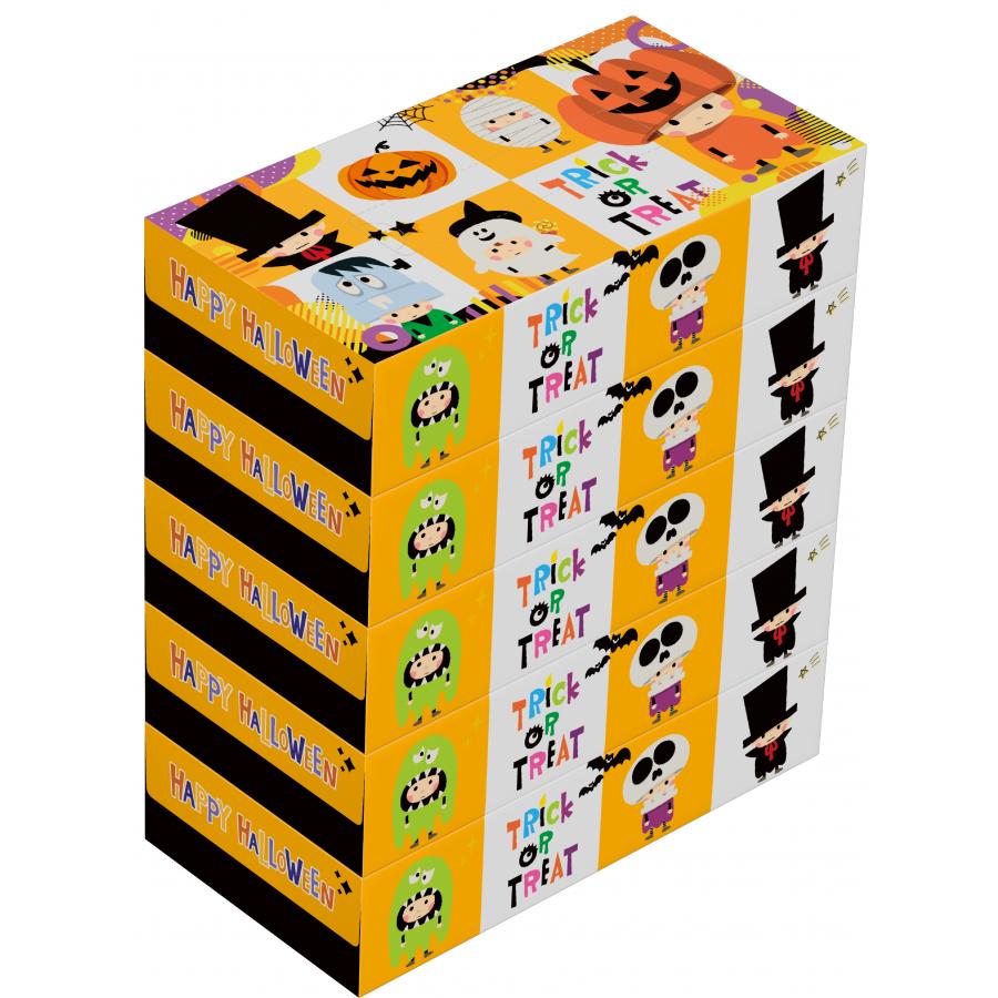 ハッピーハロウィンボックスティッシュ100W 5個組