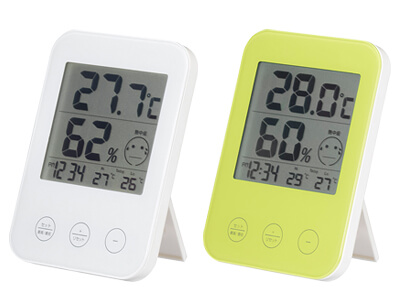 熱中症・インフルエンザ警報付きデジタル温湿度計