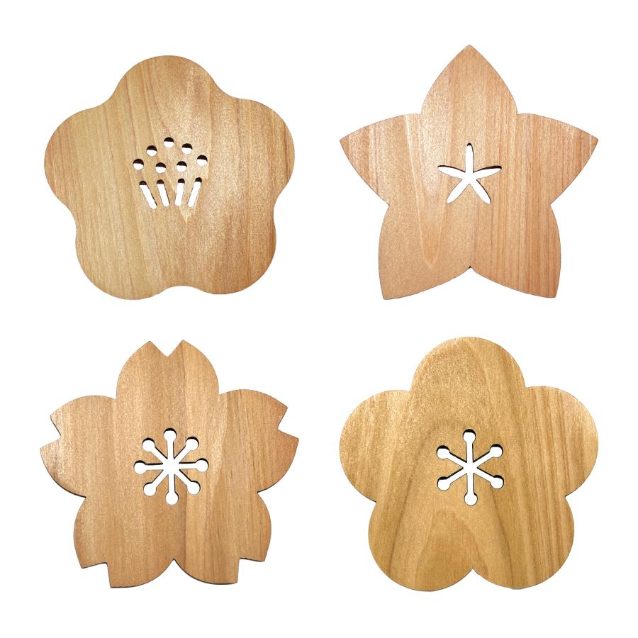 ひのき花暦コースター