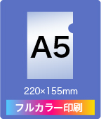 A5サイズ（220×155mm）フルカラー印刷