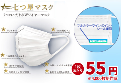 1枚あたり55円 ※4,000枚製作時